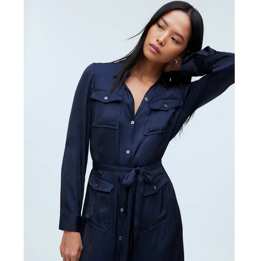 Nwt Madewell Button-Front Utility Shirtdress In S… - image 3